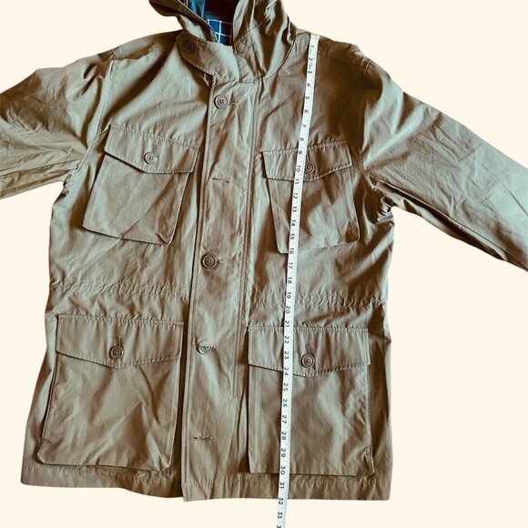 Wallace & Barnes J Crew men's large workwear utility corduroy lined green parka - Picture 8 of 12